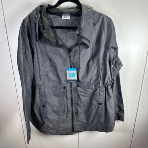 NWT Columbia Lillian Ridge Shell Waterproof Hooded Jacket‎ Womens L Gray Outdoor